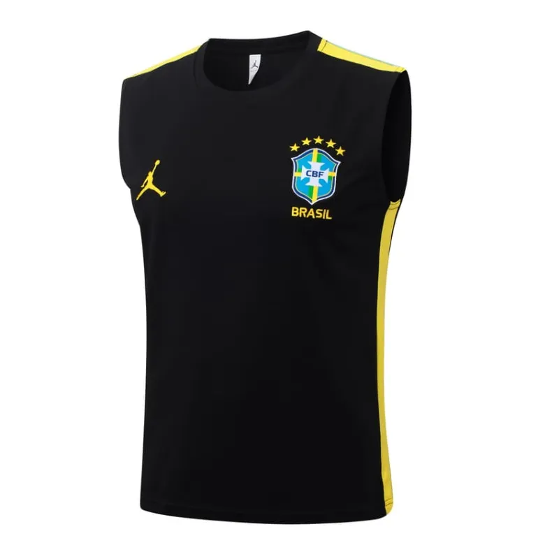 Conjunto Chaleco Entrenamiento Brasil 2026/27 Negro Amarillo