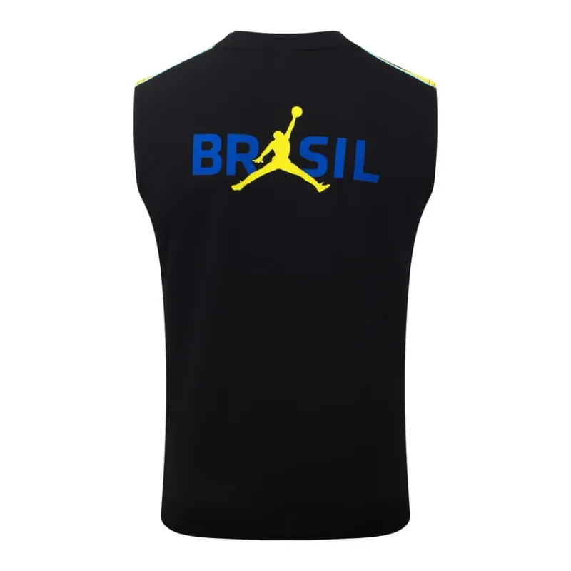 Conjunto Chaleco Entrenamiento Brasil 2026/27 Negro Amarillo