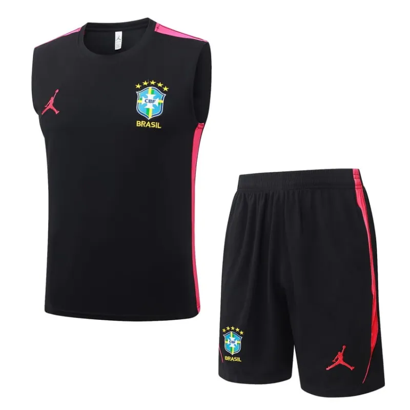 Canotta Allenamento Kit Brasile 2026/27 Nero Rosso