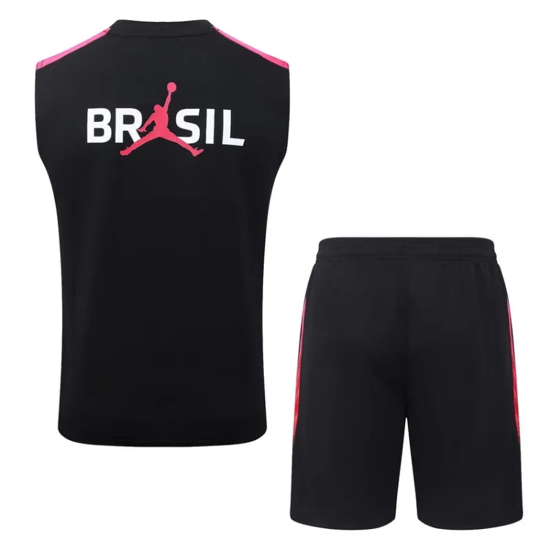 Canotta Allenamento Kit Brasile 2026/27 Nero Rosso