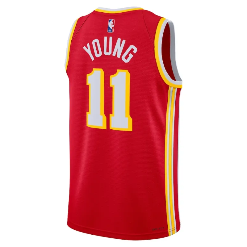 Trae Young, Camiseta Swingman unisex de los Atlanta Hawks - Edición Ícono - Rojo