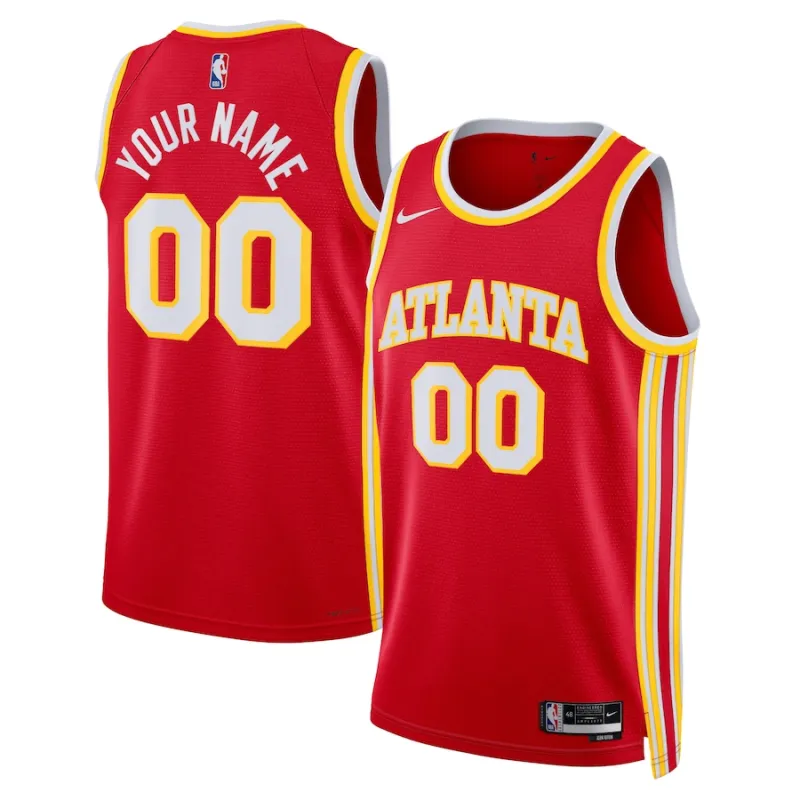Atlanta Hawks Unisex Swingman Custom Jersey - Icon Edition - Red