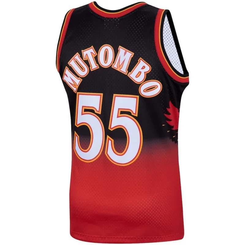Atlanta Hawks Camiseta Swingman Dikembe Mutombo - Negra/Roja
