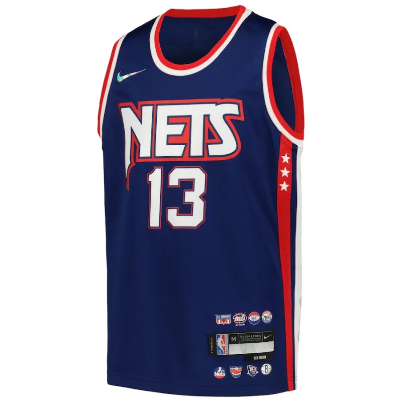 James Harden Brooklyn Nets Jugendliches Swingman-Jersey - City-Edition - Marineblau