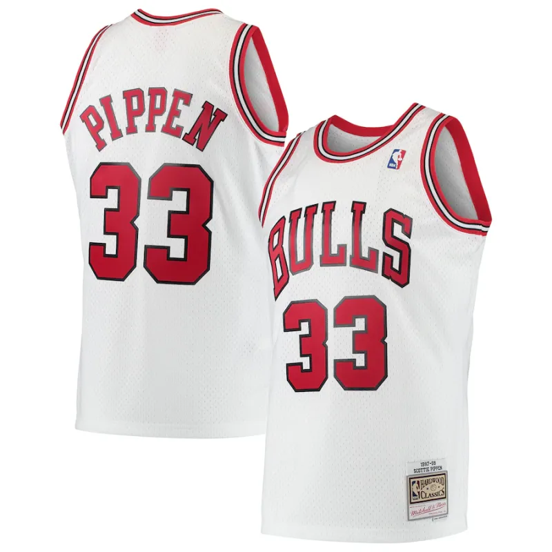 Scottie Pippen Maglia Swingman Hardwood Classics dei Chicago Bulls Mitchell & Ness - Bianco