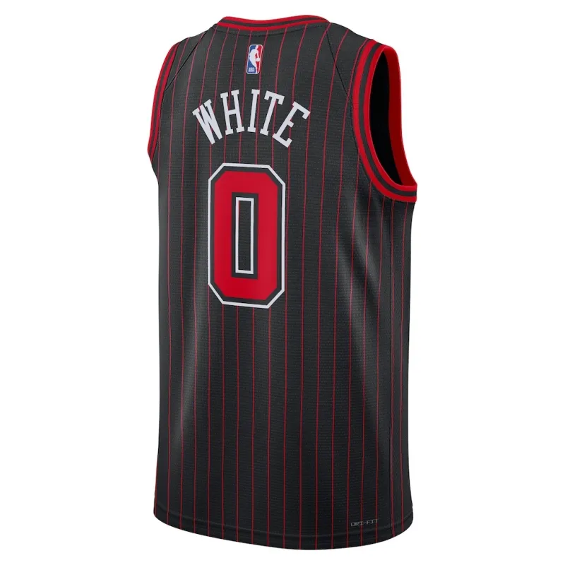 Chicago Bulls Coby White Swingman Jersey - Statement Edition - Black