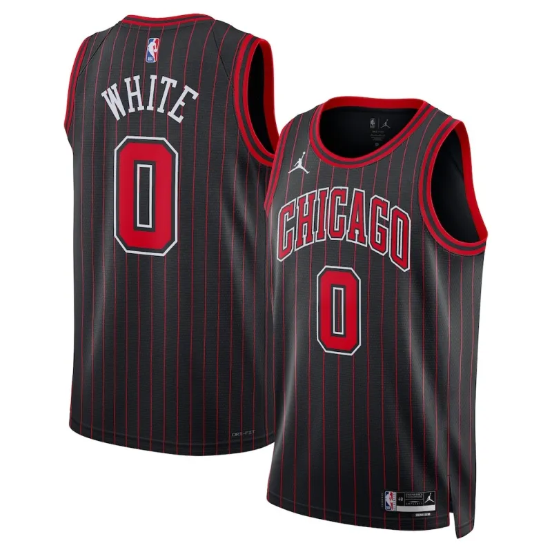 Chicago Bulls Coby White Swingman Jersey - Statement Edition - Black