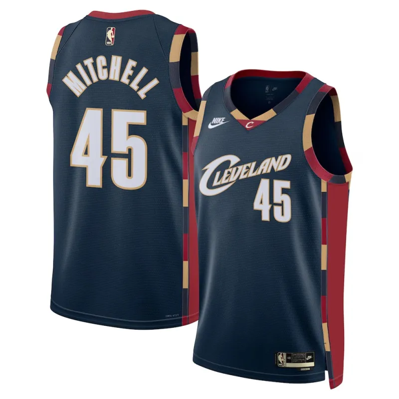 Cleveland Cavaliers Maillot Swingman Donovan Mitchell - Édition Classique - Bleu Marine