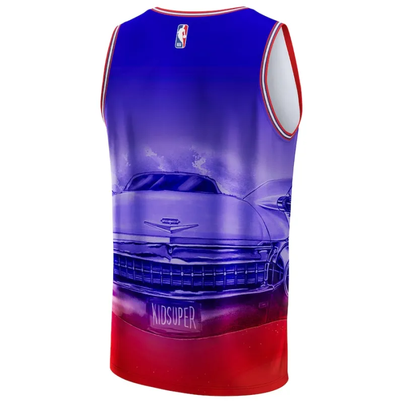 Detroit Pistons NBA y KidSuper Studios de Fanatics Camiseta de la ciudad natal unisex - Rojo