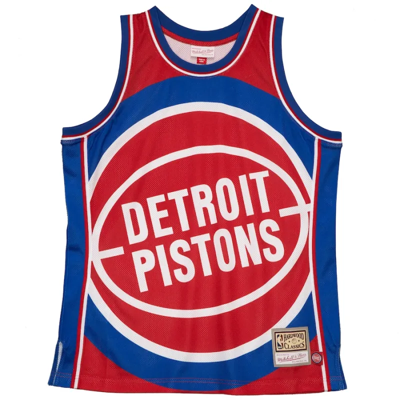 Detroit Pistons Maglia di moda Hardwood Classics Blown Out di Mitchell & Ness - Rosso