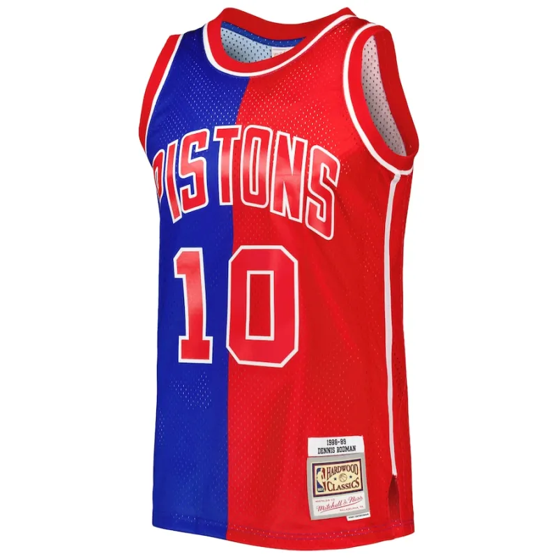 Camiseta Dennis Rodman Detroit Pistons Mitchell & Ness Hardwood Classics 1988/89 Split Swingman