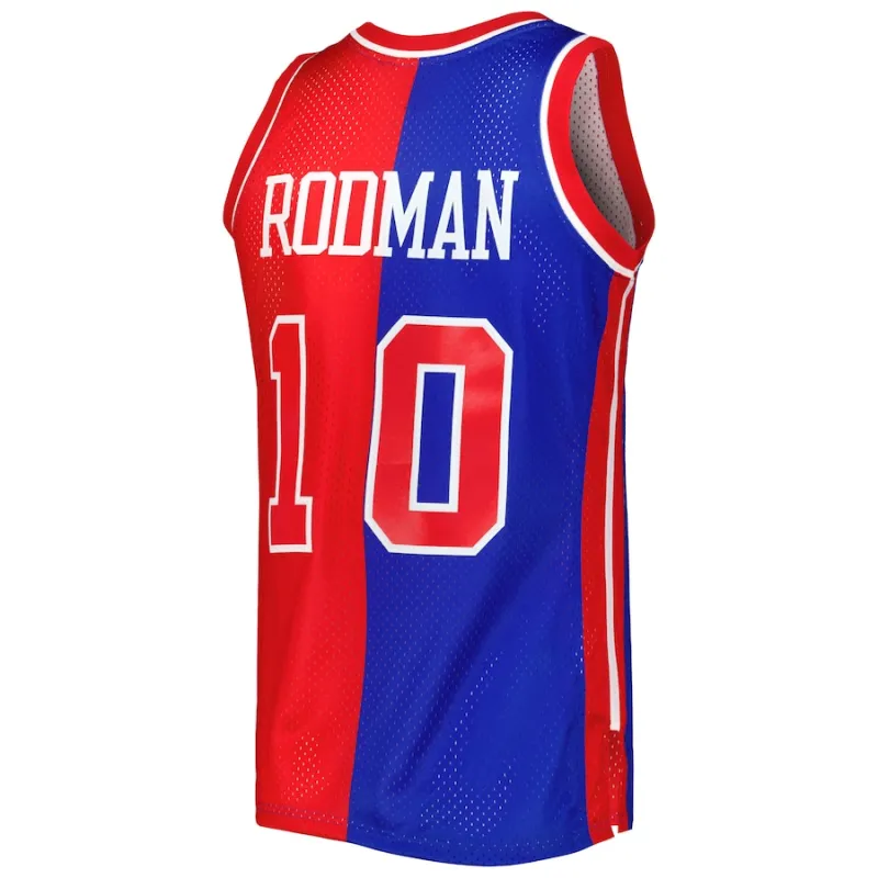 Camiseta Dennis Rodman Detroit Pistons Mitchell & Ness Hardwood Classics 1988/89 Split Swingman
