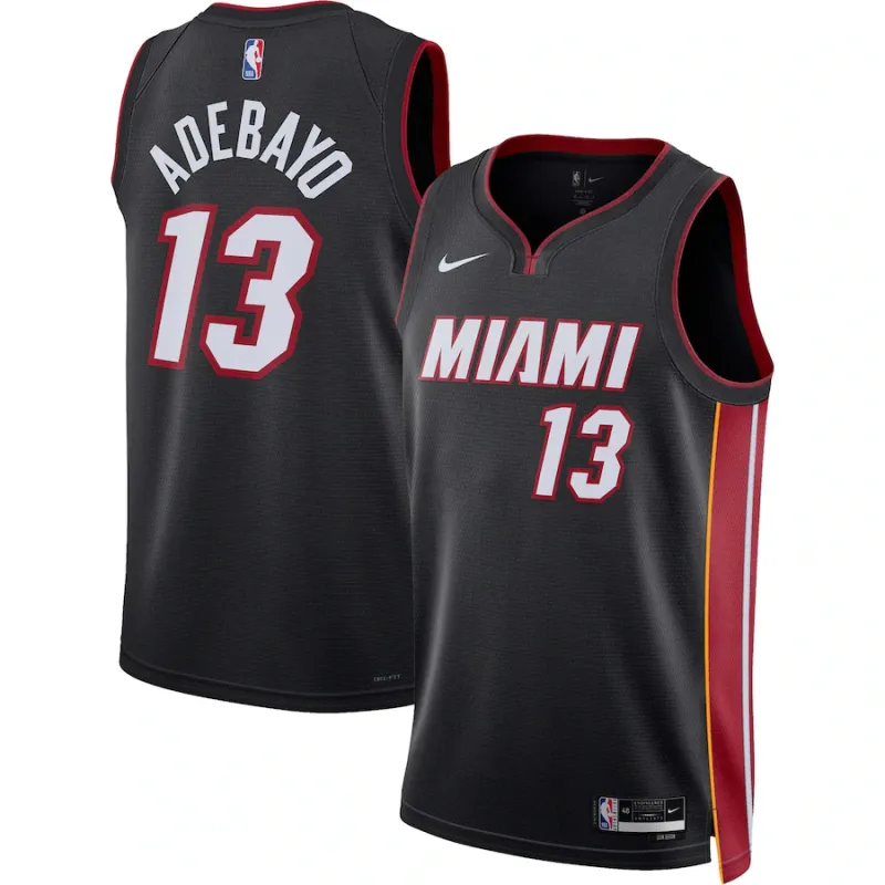 Bam Adebayo, Maillot Swingman uni-sexe des Miami Heat - Édition Icône - Noir