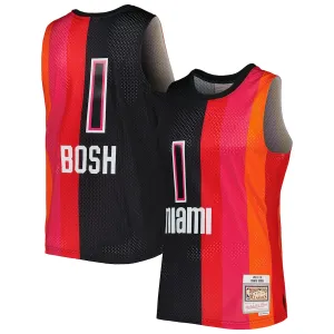 Chris Bosh, Miami Heat Mitchell & Ness Hardwood Classics 2011/12 Split Swingman-Trikot - Schwarz/Rot