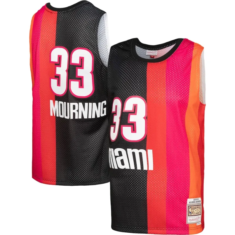 Alonzo Mourning Miami Heat Mitchell & Ness Hardwood Classics 2005/06 Split Swingman Jersey