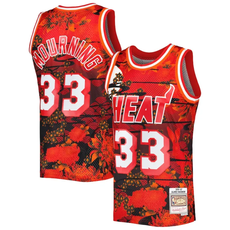 Alonzo Mourning Miami Heat Mitchell & Ness 1996/97 Hardwood Classics Lunar New Year Trikot
