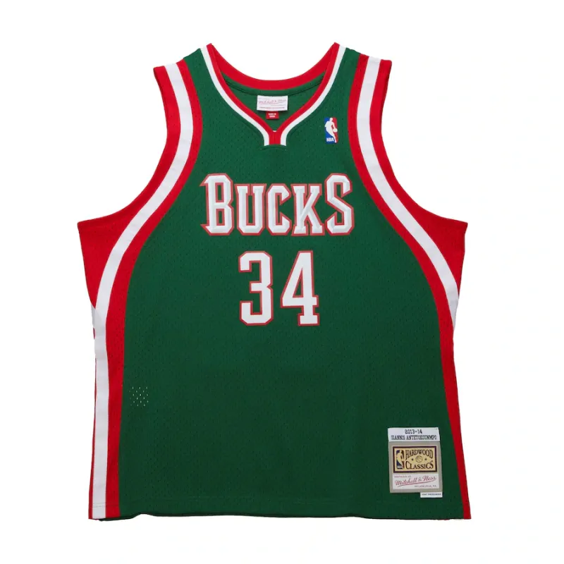 Giannis Antetokounmpo Bucks Mitchell & Ness 2013-14 HWC Retro Jersey