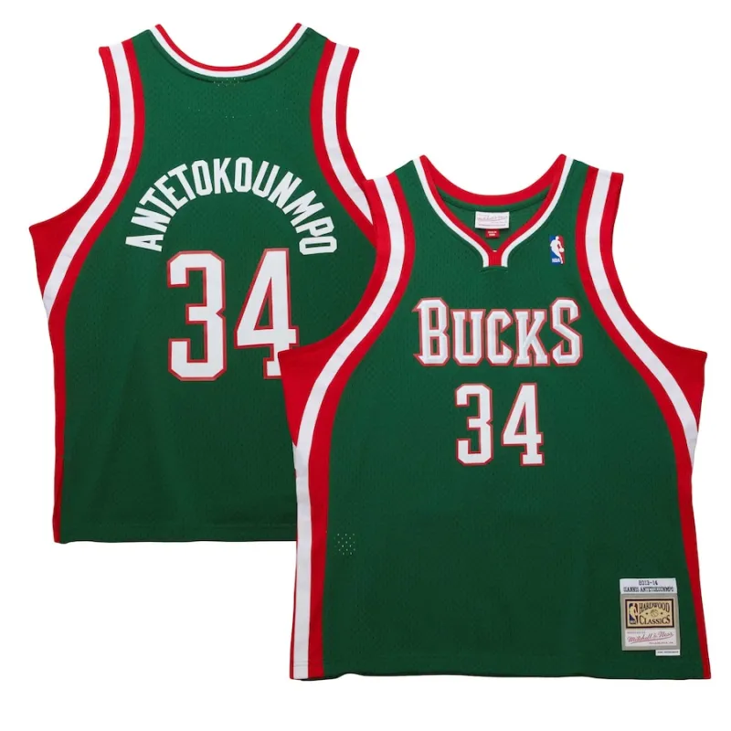 Giannis Antetokounmpo Bucks Mitchell & Ness 2013-14 HWC Retro Jersey