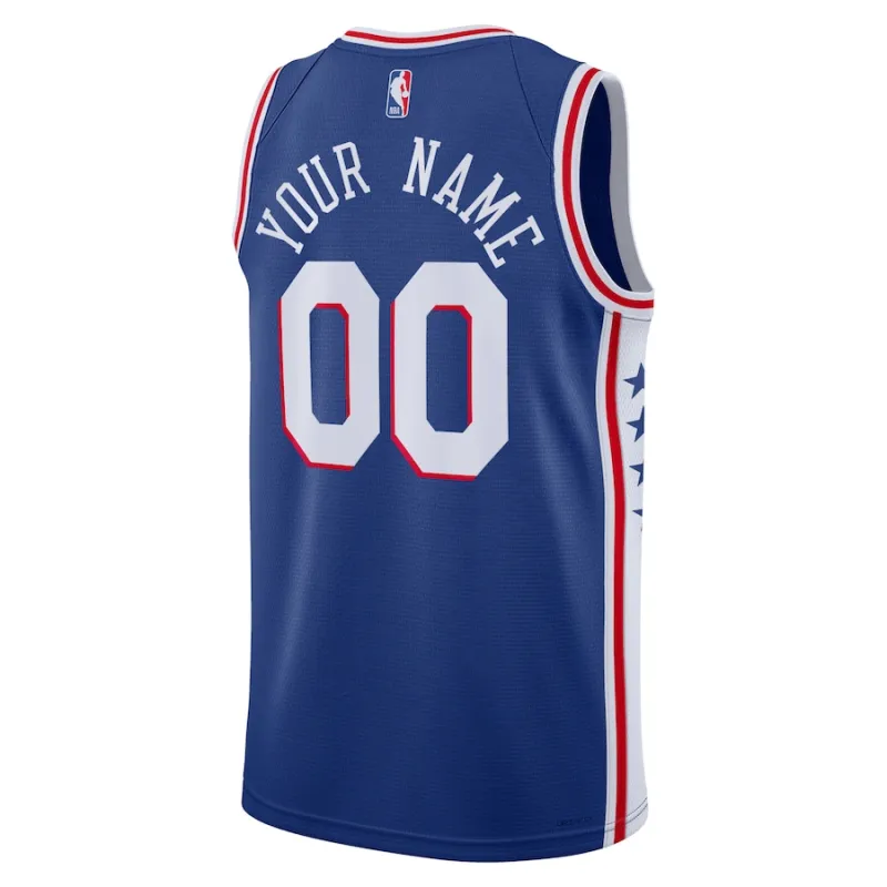 Philadelphia 76ers Unisex 2022/2023 Saison Swingman Angepasstes Jersey Royal-Edition - Icon-Edition - Blau