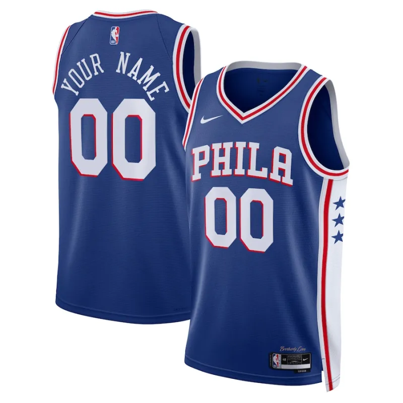 Philadelphia 76ers Unisex 2022/2023 Saison Swingman Angepasstes Jersey Royal-Edition - Icon-Edition - Blau