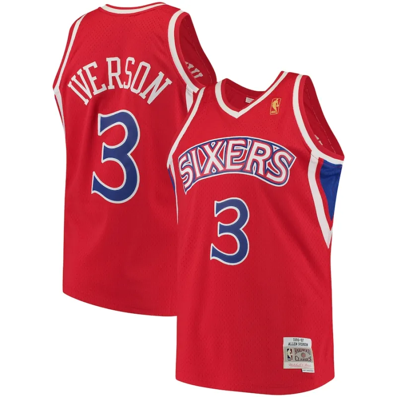 Allen Iverson Philadelphia 76ers Mitchell & Ness 1996/97 Classic Edition Swingman Jersey - Red
