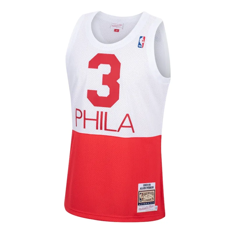 Allen Iverson Philadelphia 76ers Mitchell & Ness 2003/04 Hardwood Classics Authentic Jersey - White