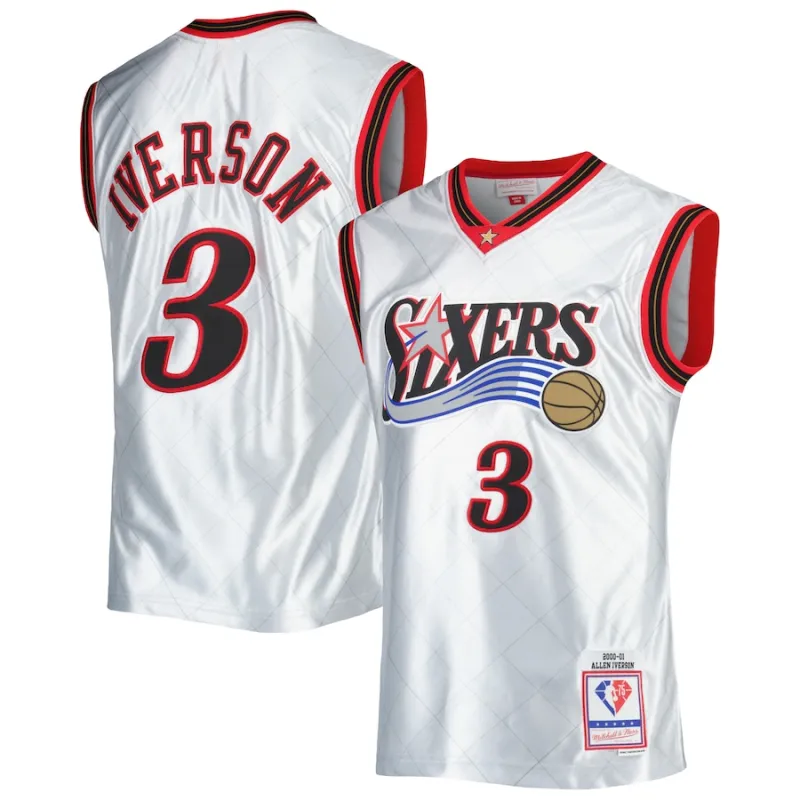 Camiseta 75º aniversario Hardwood Classics Mitchell & Ness Philadelphia 76ers Allen Iverson 2000/01