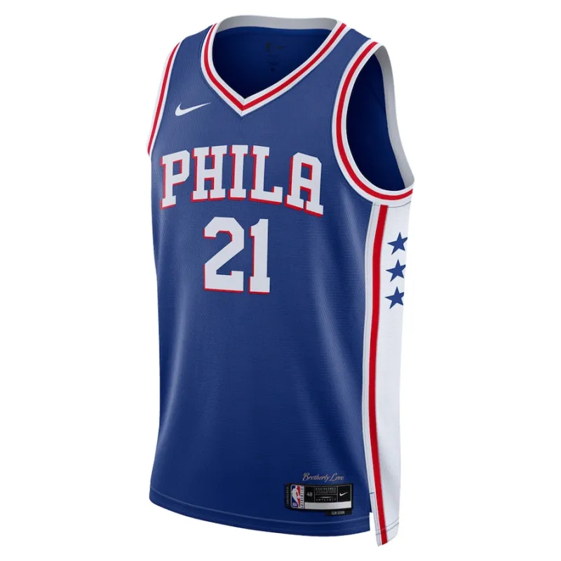 Joel Embiid Philadelphia 76ers Maillot Swingman Unisexe - Édition Icône - Bleu Royal