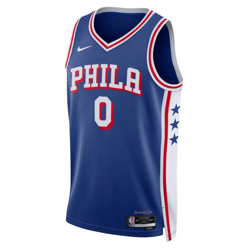 Tyrese Maxey Philadelphia 76ers Maillot Swingman Unisexe - Édition Icône - Bleu Royal