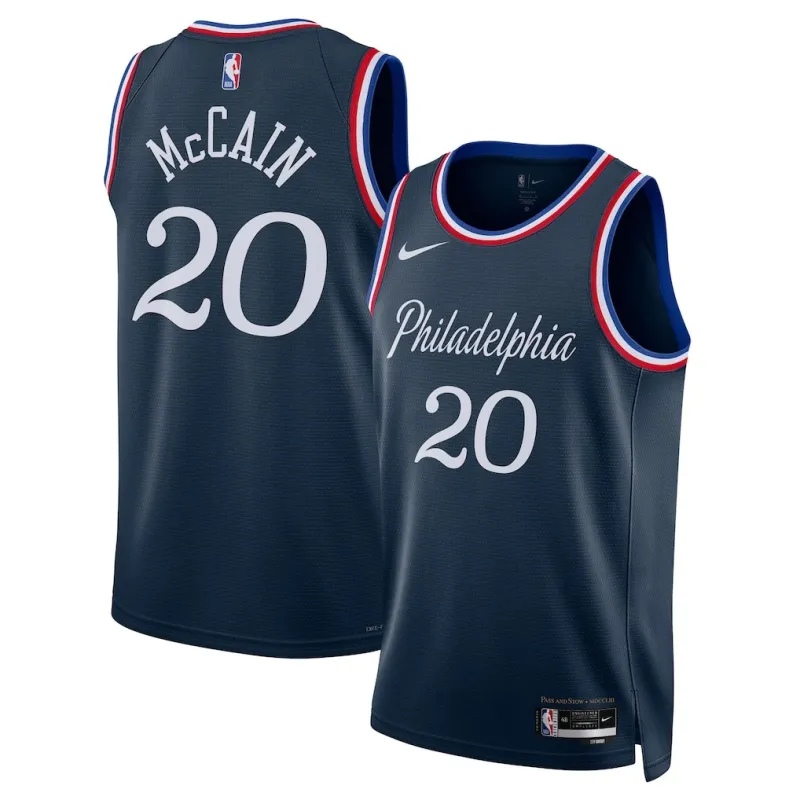 Philadelphia 76ers Jared McCain 2025/26 Swingman Jersey - City Edition - Blue