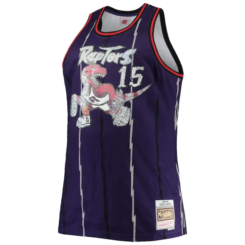 Camiseta Vince Carter Toronto Raptors Mitchell & Ness Big & Tall 1998/99 NBA 75th Anniversary Diamond