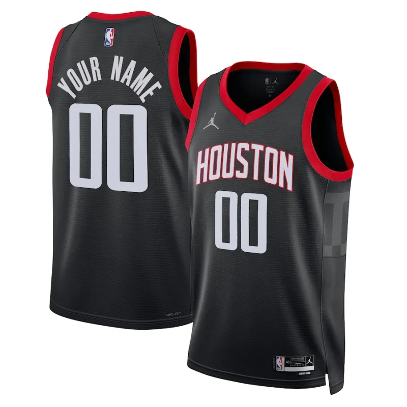 Houston Rockets, Unisex 2022/23 Season Fan Custom Jersey, Statement Edition, Black