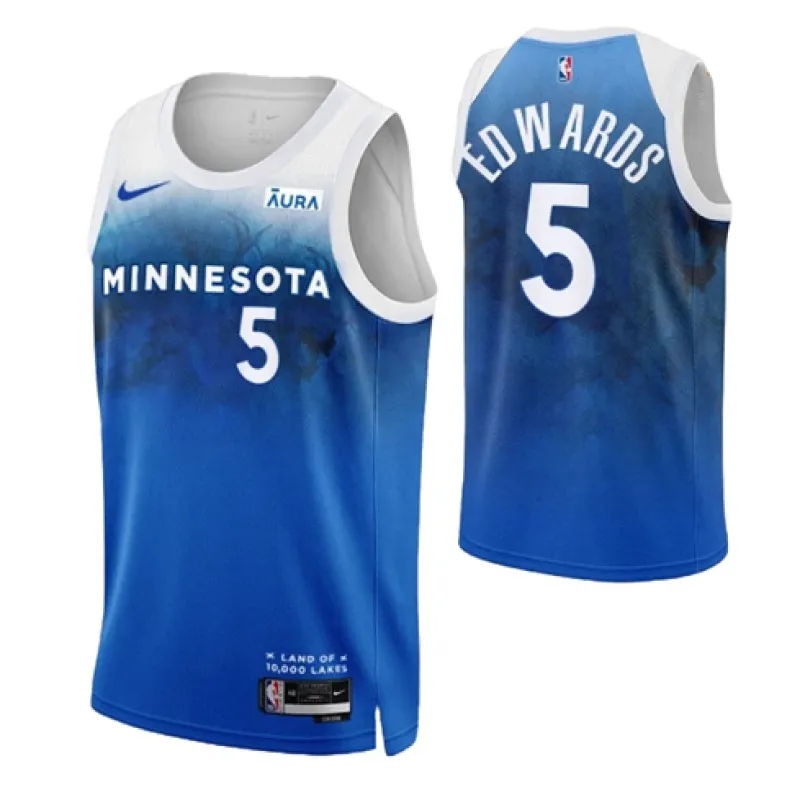 Anthony Edwards, Minnesota Timberwolves, 2023/24 City Edition, Blue