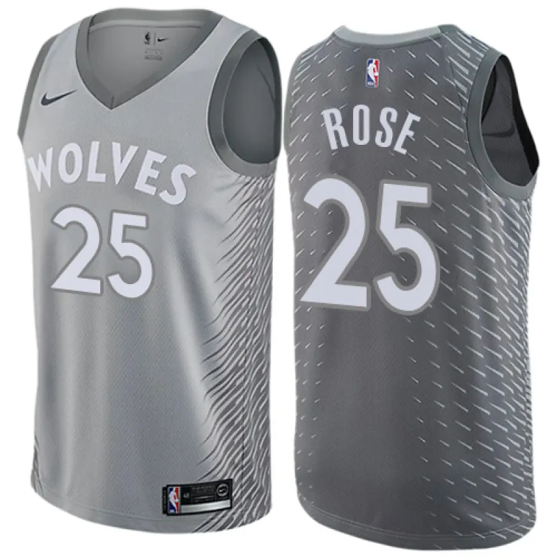 Derrick Rose, Minnesota Timberwolves, City Edition, Gray