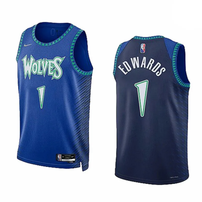 Anthony Edwards, Minnesota Timberwolves, 2021/22 - City Edition, Blue