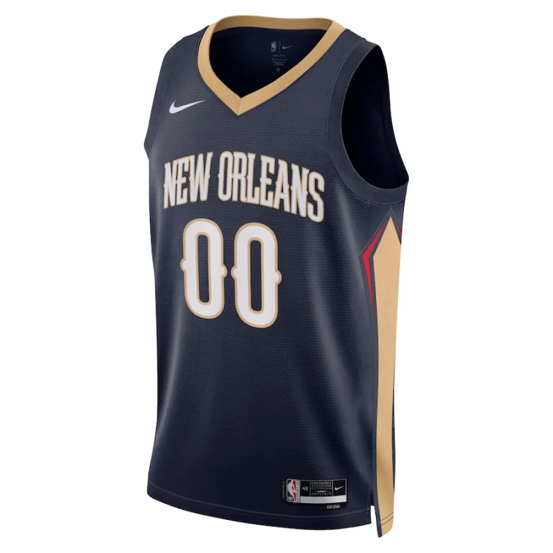 New Orleans Pelicans, Camiseta personalizada 2022/23, Edición de Ícono, Azul Marino
