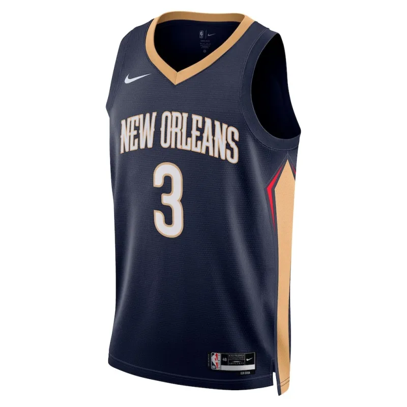 Maillot Swingman des New Orleans Pelicans Jordan Poole - Version Icone - Bleu Marine