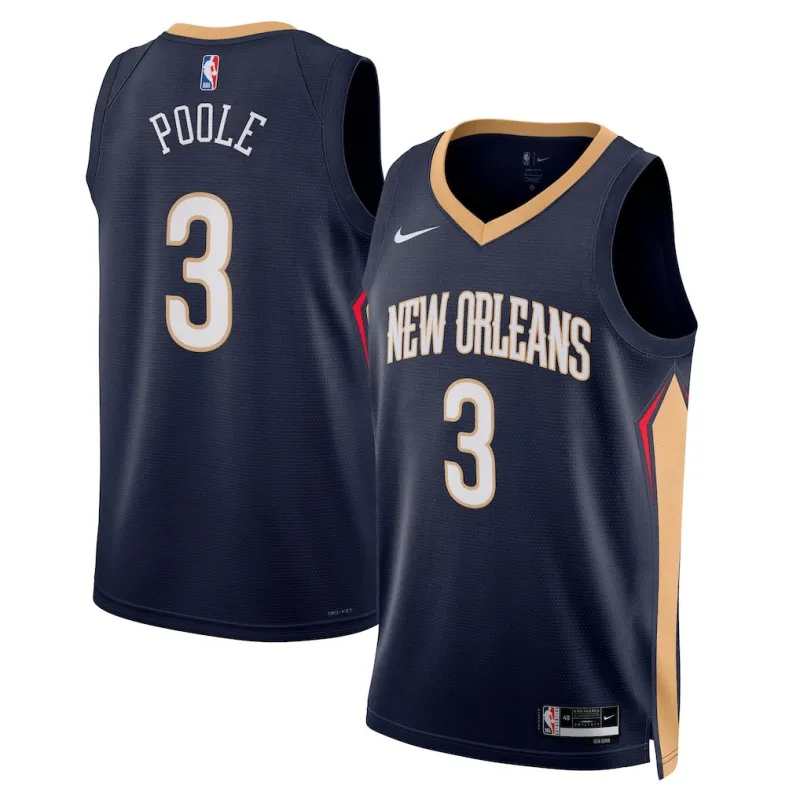 Maillot Swingman des New Orleans Pelicans Jordan Poole - Version Icone - Bleu Marine