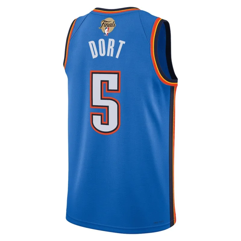 Oklahoma City Thunder Luguentz Dort 2025 NBA Finals Swingman Jersey - Icon Edition - Blue