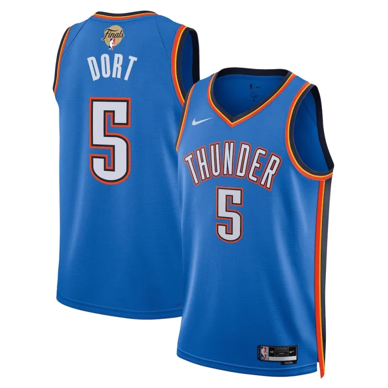 Oklahoma City Thunder Luguentz Dort 2025 NBA Finals Swingman Jersey - Icon Edition - Blue