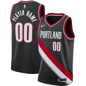 Portland Trail Blazers Angepasstes Jersey, Icon Edition, Schwarz