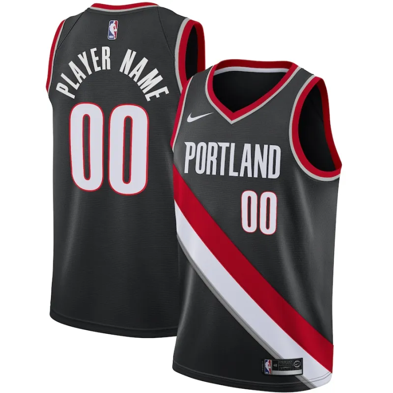 Portland Trail Blazers Custom Jersey, Icon Edition, Black