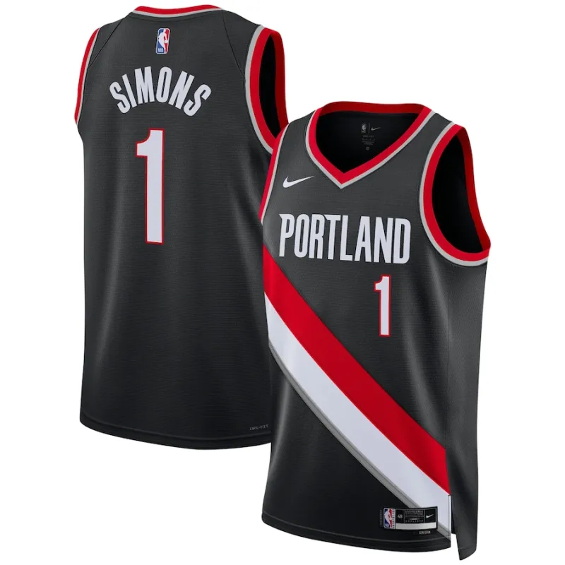Anfernee Simons, Portland Trail Blazers, Icon Edition, Black