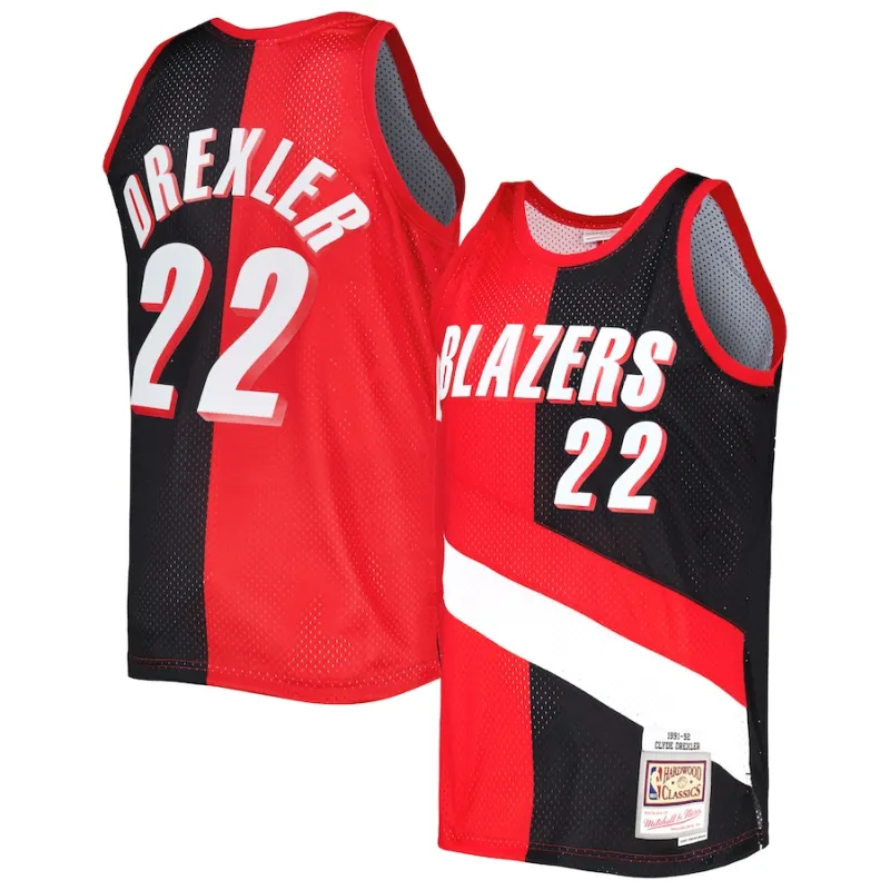 Clyde Drexler, Portland Trail Blazers, 1991/92, Red/Black