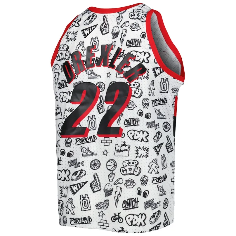 Clyde Drexler, Portland Trail Blazers, 1991/92, White