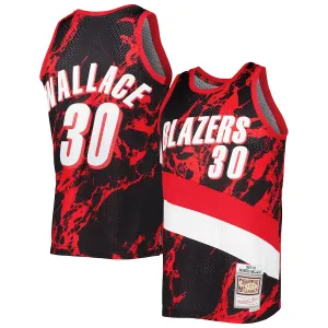 Rasheed Wallace, Portland Trail Blazers, 1999/00 Klassisches Marmormuster, Schwarz