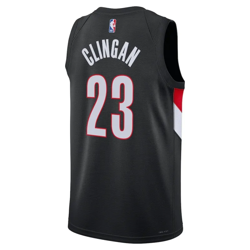 Maglia Swingman dei Portland Trail Blazers Donovan Clingan - Edizione Icona - Nera