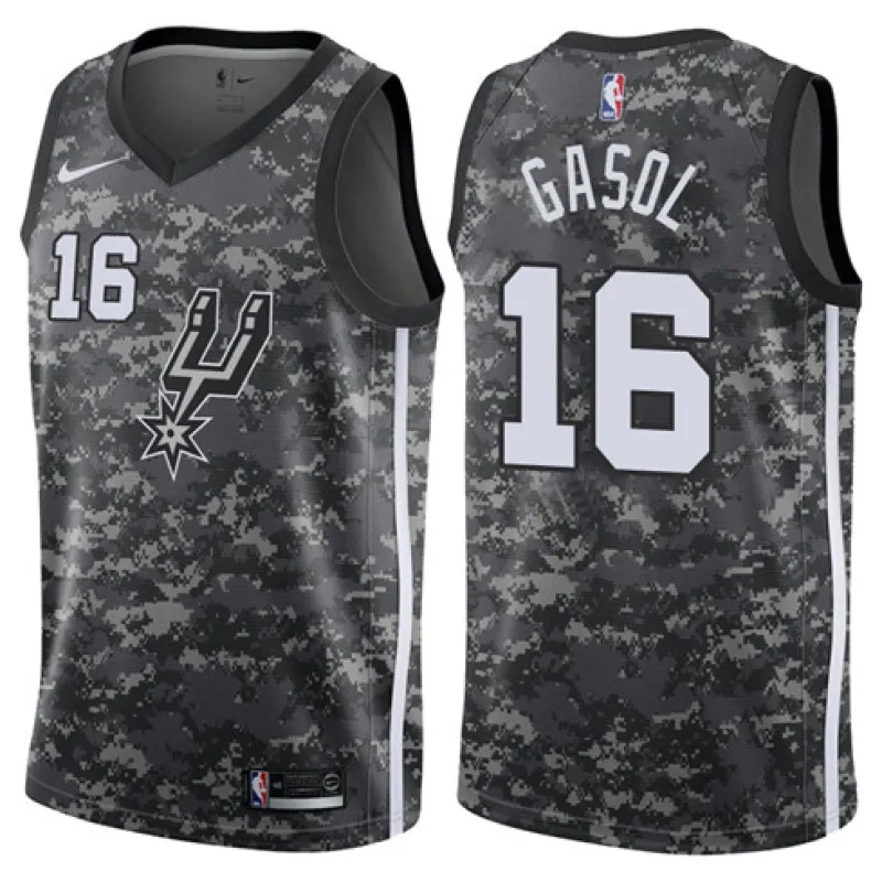 Pau Gasol. San Antonio Spurs. City Edition. Gray