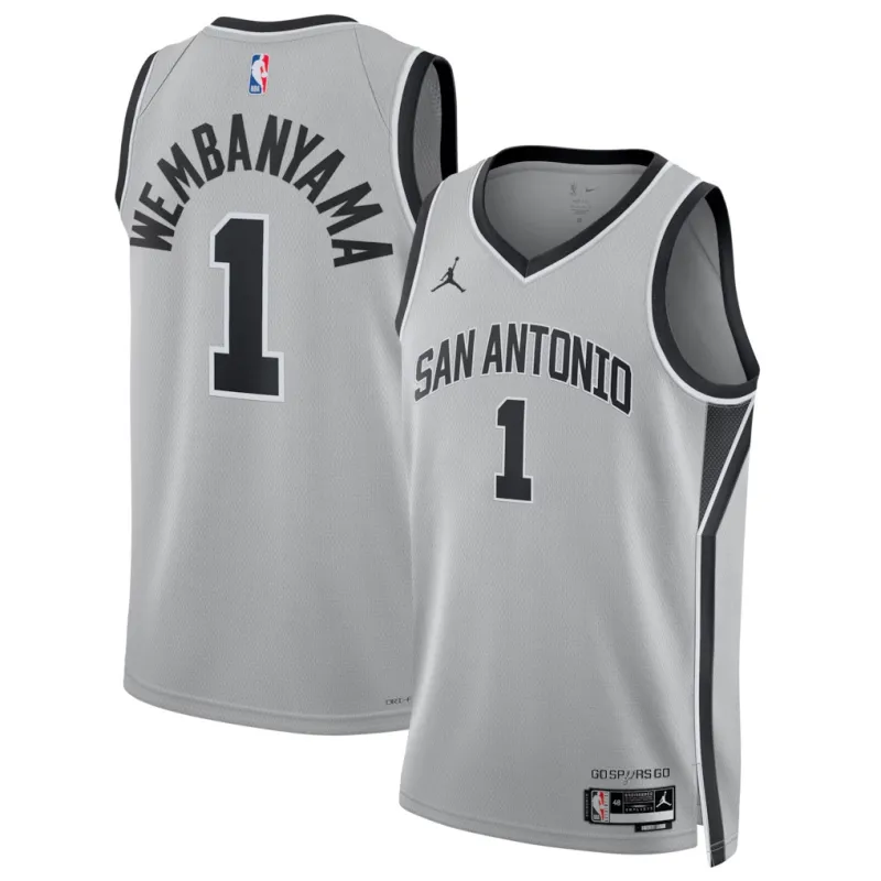 Maillot Swingman des San Antonio Spurs Victor Wembanyama - Version Statement - Gris