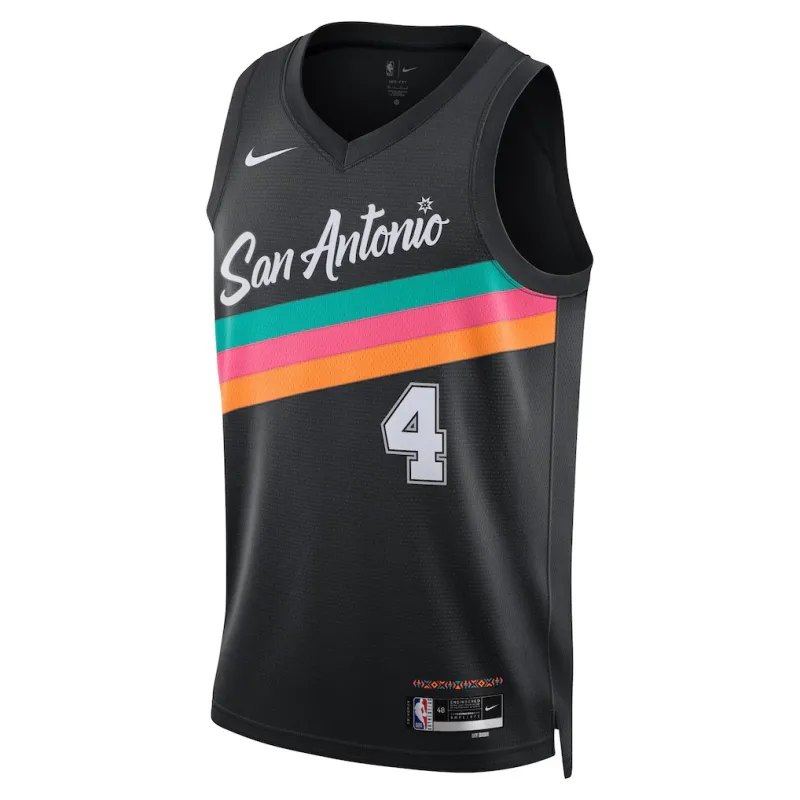 San Antonio Spurs De'Aaron Fox 2025/26 Unisex Trikot - Stadtedition - Schwarz